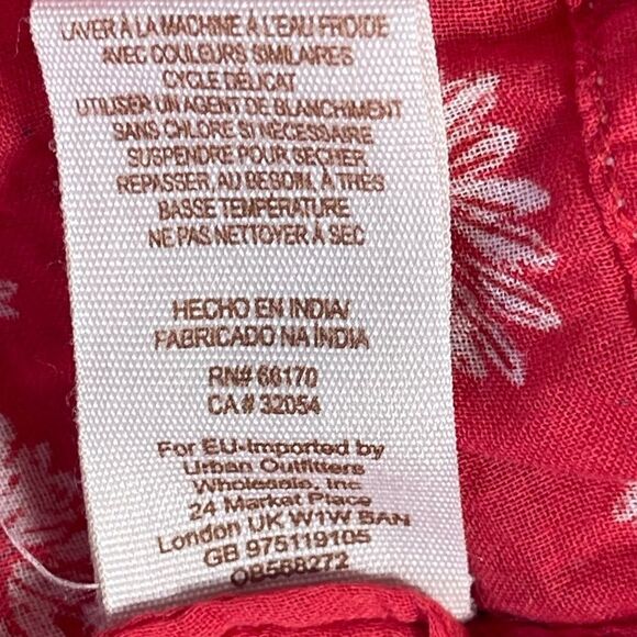 Free People Never A Dull Moment Red Daisy Print Boho Top  SEE DESCRIPTION Sz S - Picture 8 of 9